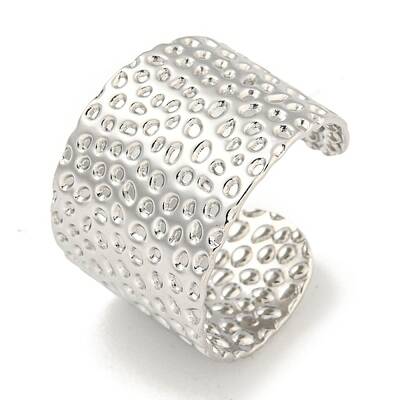 Non-Tarnish 304 Stainless Steel Textured Open Cuff Ring