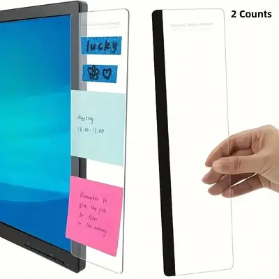 Clear Sticky Note Pad, 2 Counts Computer Monitor Sticky Note Pad, Teacher Must Haves Sticky Note Pad for Home & Office, Back...