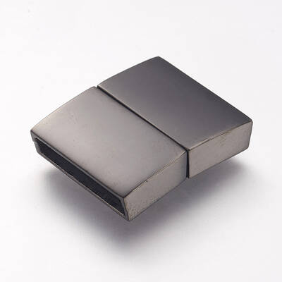 304 Stainless Steel Magnetic Clasps with Glue-in Ends
