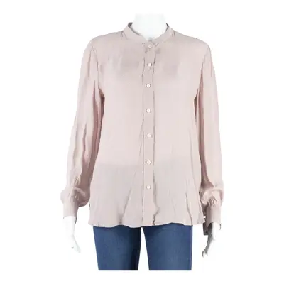 MASSIMO DUTTI Womens Shirt Blouse Pink Long Sleeve Silk Spotted S