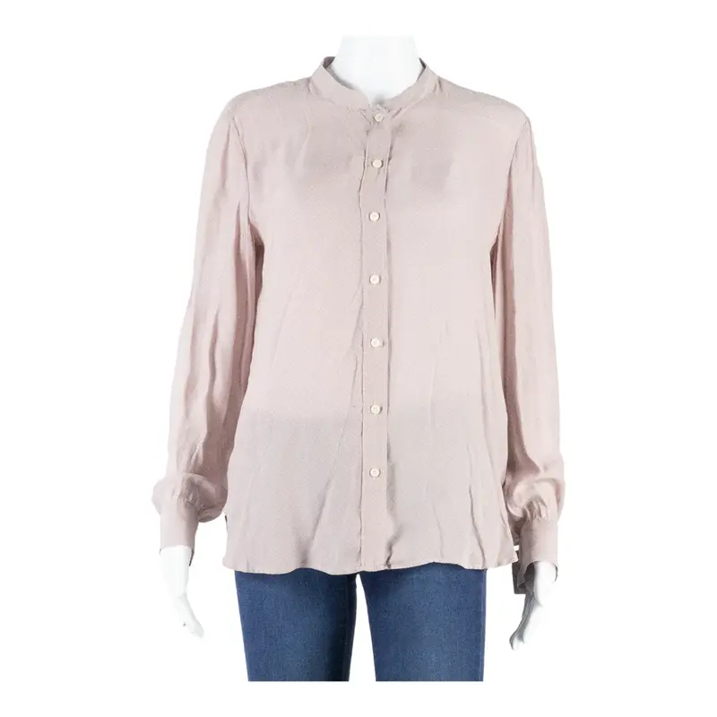 MASSIMO DUTTI Womens Shirt Blouse Pink Long Sleeve Silk Spotted S