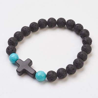 Synthetic Turquoise(Dyed) Beads Stretch Bracelets