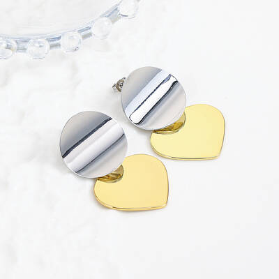 Brass Dangle Stud Earrings
