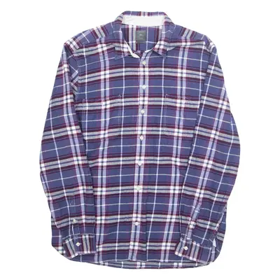 GAP Mens Shirt Blue Check Long Sleeve XL