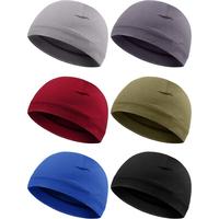 6 Pieces Men Skull Caps Cotton Beanies Sleep Hats Multifunctional Helmet Liner Cap for Men and Women Fit