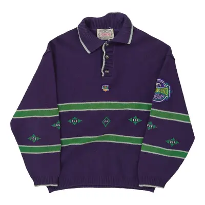 Foxhound Collared Jumper - Medium Purple Wool Blend