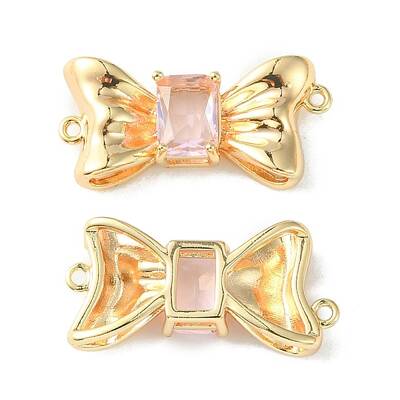 Brass Pave Cubic Zirconia Connector Charms