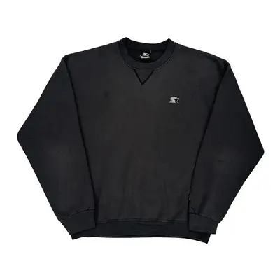 Starter Sweatshirt - Large Black Cotton Blend