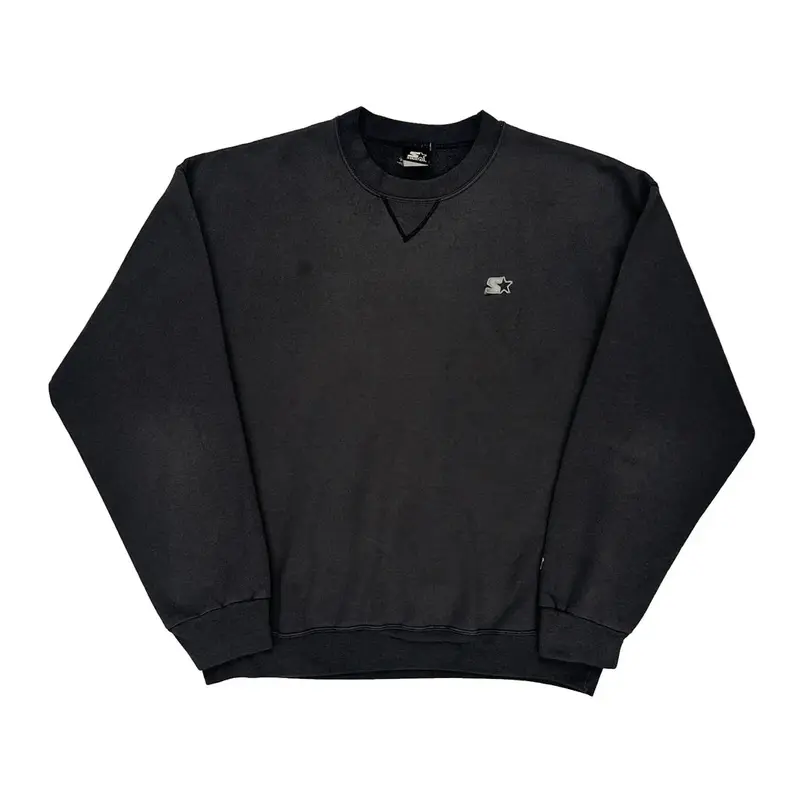 Starter Sweatshirt - Large Black Cotton Blend