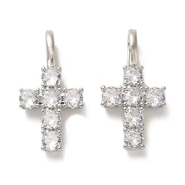 Brass Micro Pave Cubic Zirconia Pendants