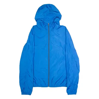 YOUR TURN Mens Rain Jacket Blue Hooded M