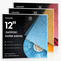 TAKMORK Vinyl Record Gatefold Outer Sleeves for 12 Inch Vinyl Record Storage Crystal clear 3 Mil Thick