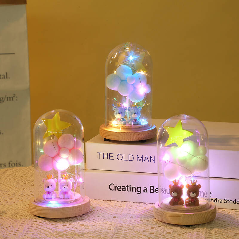 Nightlight Glass Cover Crafts LED Lights Lamp Gift Idea