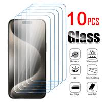 10pcs Screen Protector For IPhone 16 Pro Max 15 14 Plus 13 12 11 Protective Glass Film Tempered Glass For IPhone 16 15 14 13 ...