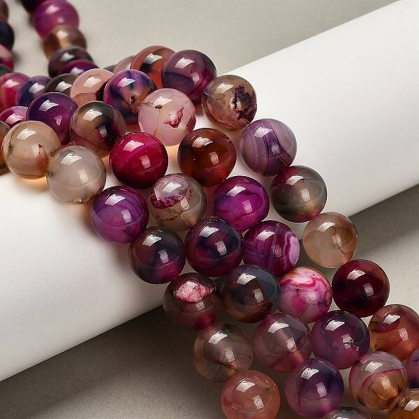 Dyed Natural Agate Beads Strands
