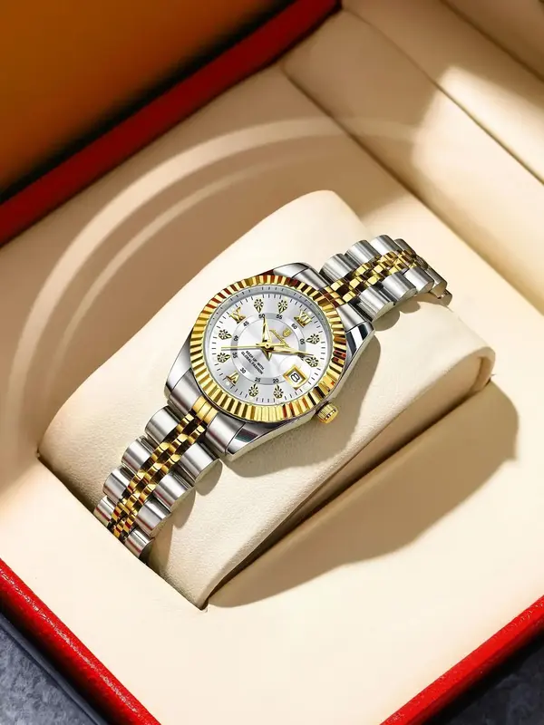 Women's Elegant Round Dial Analog Quartz Watch, Fashion Luminous Watch for Party, Daily Clothing Decor, Trendy All-match & Ex...