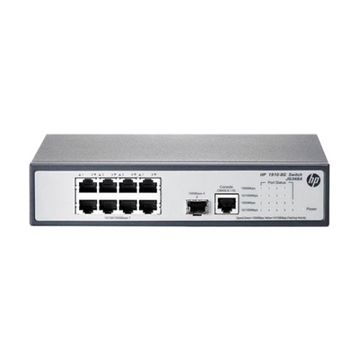 HP JG348-61001 | OfficeConnect 1910 Series 1910-8G 8 x RJ-45 10/100/1000Base-T and 1 x SFP (mini-GBIC) Ports Layer 3 Managed ...