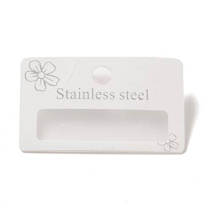 Paper & Plastic Single Earring Display Card with Word Stainless Steel