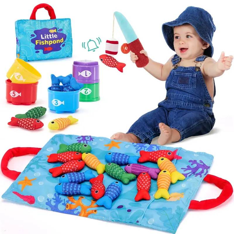 Toddler Toys Montessori Toys Sensory Fishing Toy for 1 Year Old Boy Girl Christmas Birthday Gift for 12 - 18 Months, 10 in 1 ...