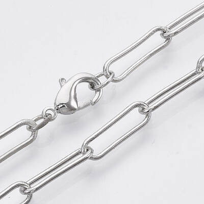 Brass Round Oval Paperclip Chain Necklace Making