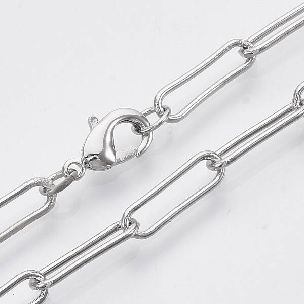 Brass Round Oval Paperclip Chain Necklace Making
