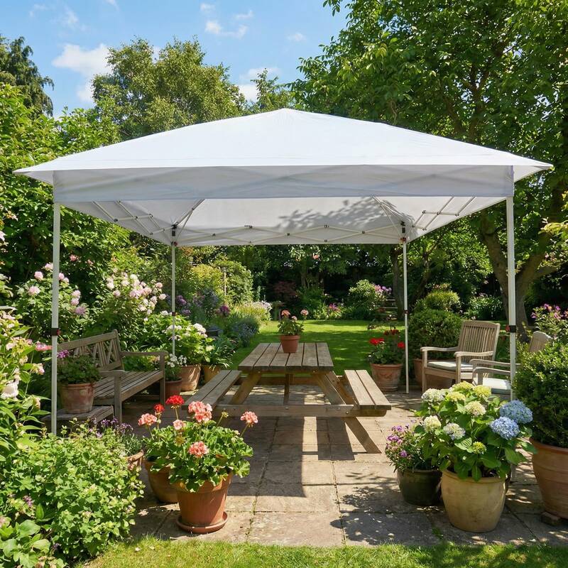 Garvee Large Pop Up Canopy Tent for Outdoor Camping – Portable Waterproof Shelter with Easy Setup and Carry Bag – White, ...