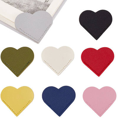 16Pcs 8 Colors PU Leather Bookmarks