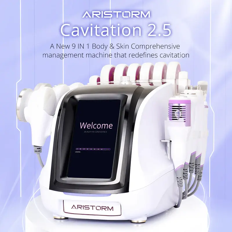 Aristorm 9 in 1 Ultrasonic Cavitation 40K RF Vacuum Body Sculpting Slimming Skin Care Beauty Machine for Spa Salon Studio Hom...