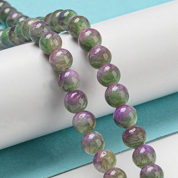 Dyed Natural White Jade Beads Strands