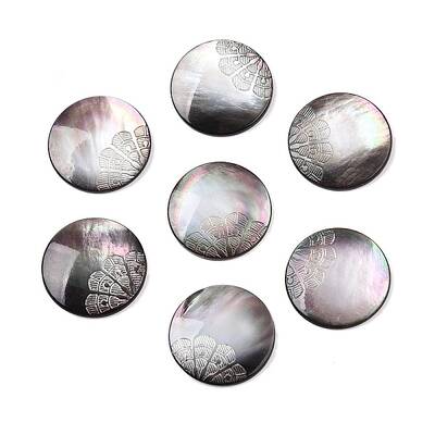 Natural Black Lip Shell Carved Cabochons