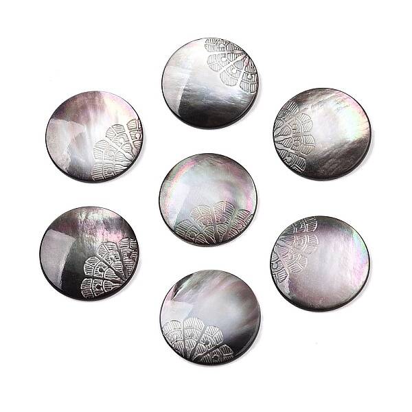 Natural Black Lip Shell Carved Cabochons