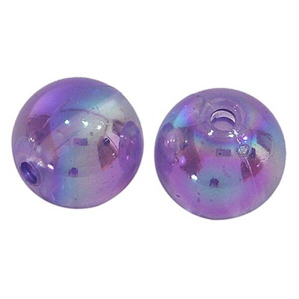 Medium Orchid AB Color Transparent Acrylic Round Beads