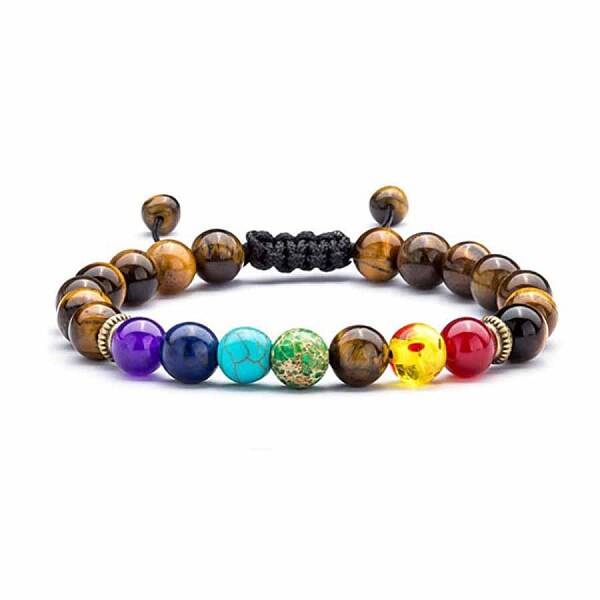 Chakra Theme Natural & Synthetic Mixed Stones Braided Bracelets