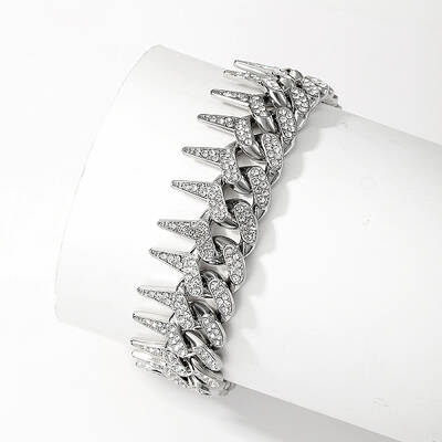 Elegant Silver Color Plated Alloy Crystal Rhinestone Twisted Chain Women's Bracelets