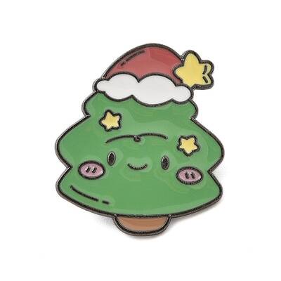 Christmas Theme Zinc Alloy Enamel Pin Brooch for Backpack Clothes