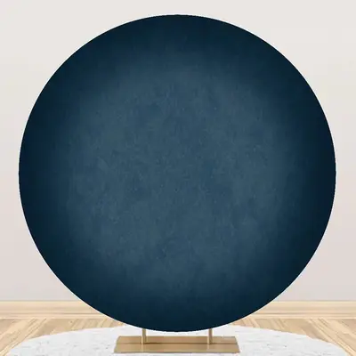 Retro Blue Abstract Gradient Circle Birthday Backdrop - Aperturee