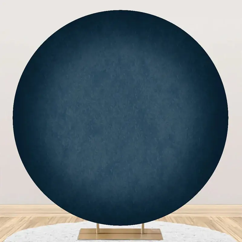 Retro Blue Abstract Gradient Circle Birthday Backdrop - Aperturee