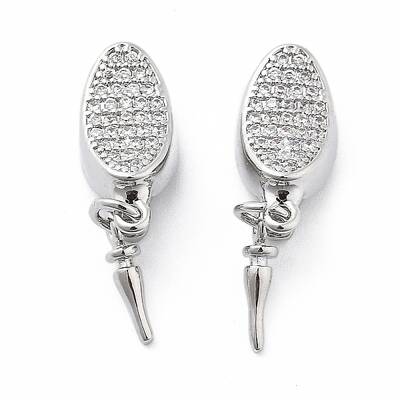 Brass Micro Pave Clear Cubic Zirconia Box Clasps