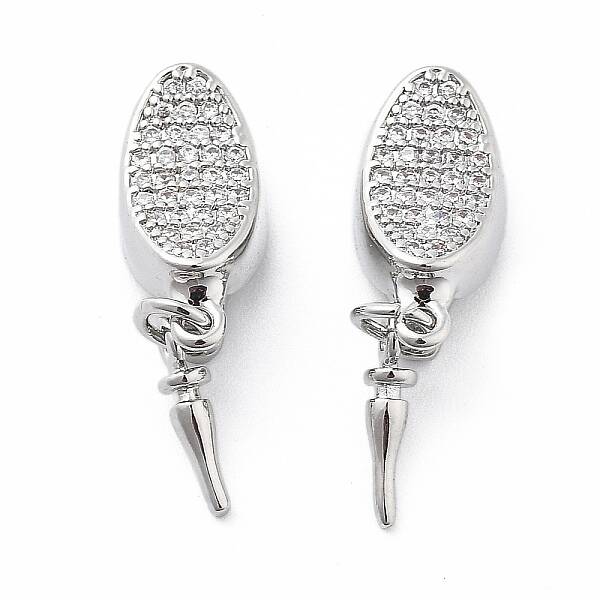 Brass Micro Pave Clear Cubic Zirconia Box Clasps