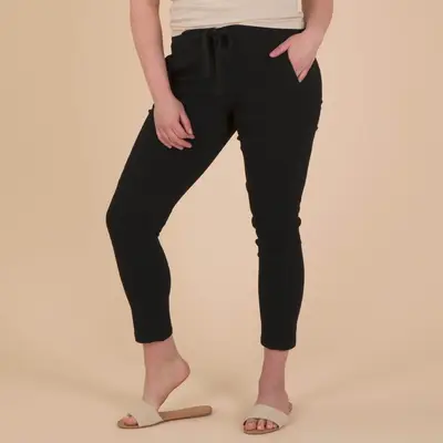 Slim Fit Active Pants with Drawstring Waist - S