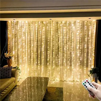 USB Powered LED Lights for Bedroom, 1 Count Decorative Atmosphere Lamp, Cozy Lighting, 300LEDs Curtain LED Light, 8 Modes W...