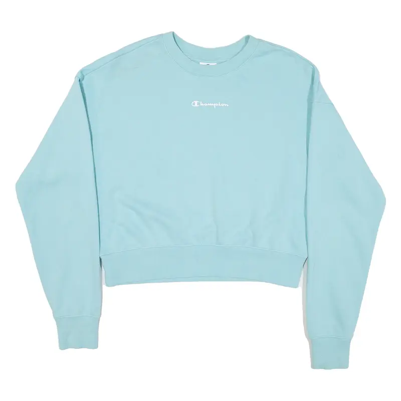 CHAMPION Cropped Womens Sweatshirt Blue S