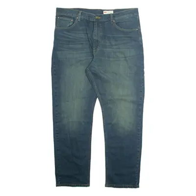 WRANGLER Mens Jeans Blue Relaxed Straight Stone Wash W38 L30