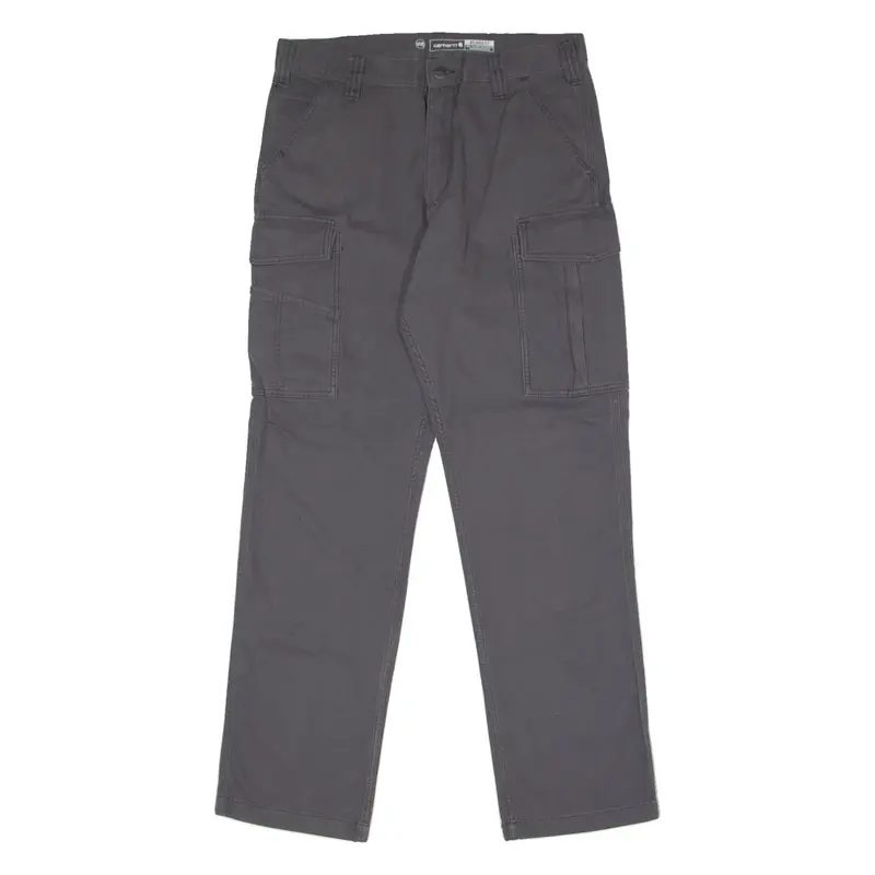 CARHARTT Cargo Workwear Mens Canvas Trousers Grey Relaxed Straight W34 L32