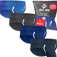Nylon Pouch Sport Briefs 4 pack Nav//Dark Grey/Blue Grey Cooling Sports Underwear Support Pouch Anti Chafe Underwear Underwea...