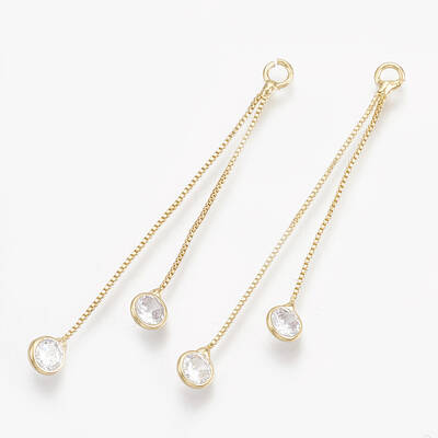 Brass Box Chain Tassel Pendants