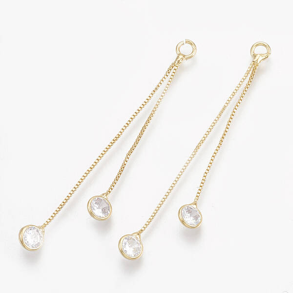 Brass Box Chain Tassel Pendants