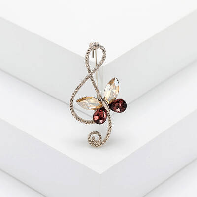 Alloy Rhinestone Safety Pin Brooch