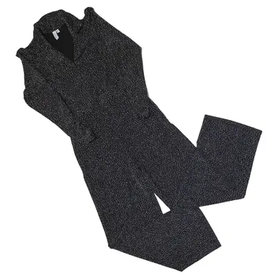 & OTHER STORIES Glitter V-Neck Collar Evening Jumpsuit Black Womens UK 8
