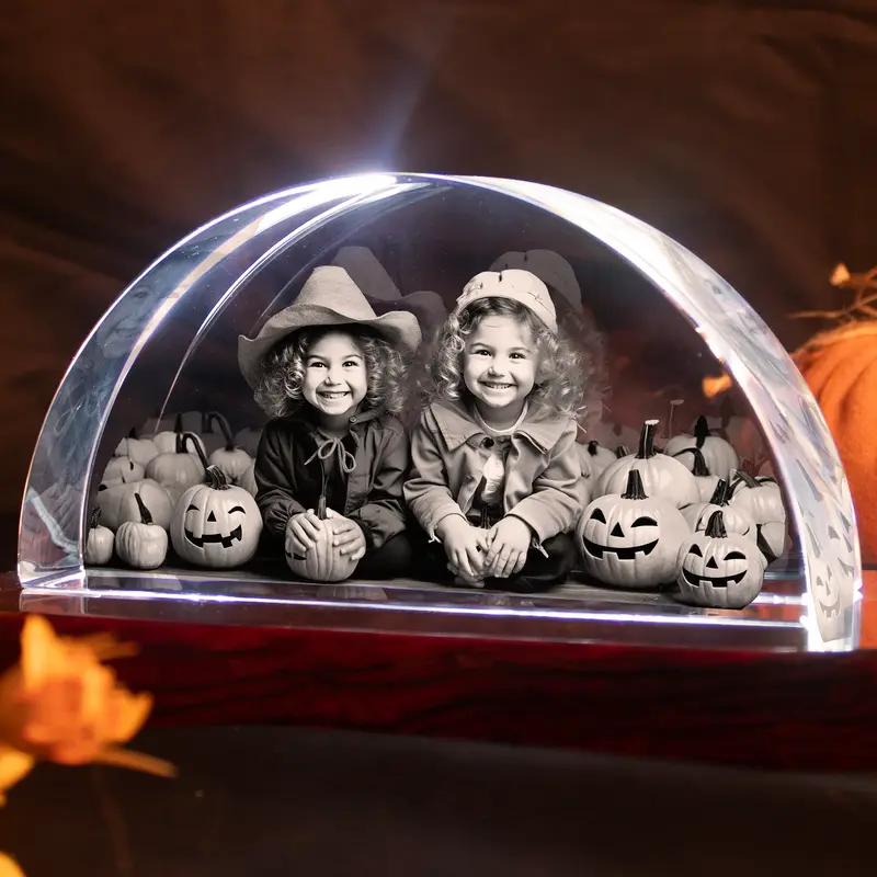 3D Halloween Engraving Crystal - Arc-Standard / Medium